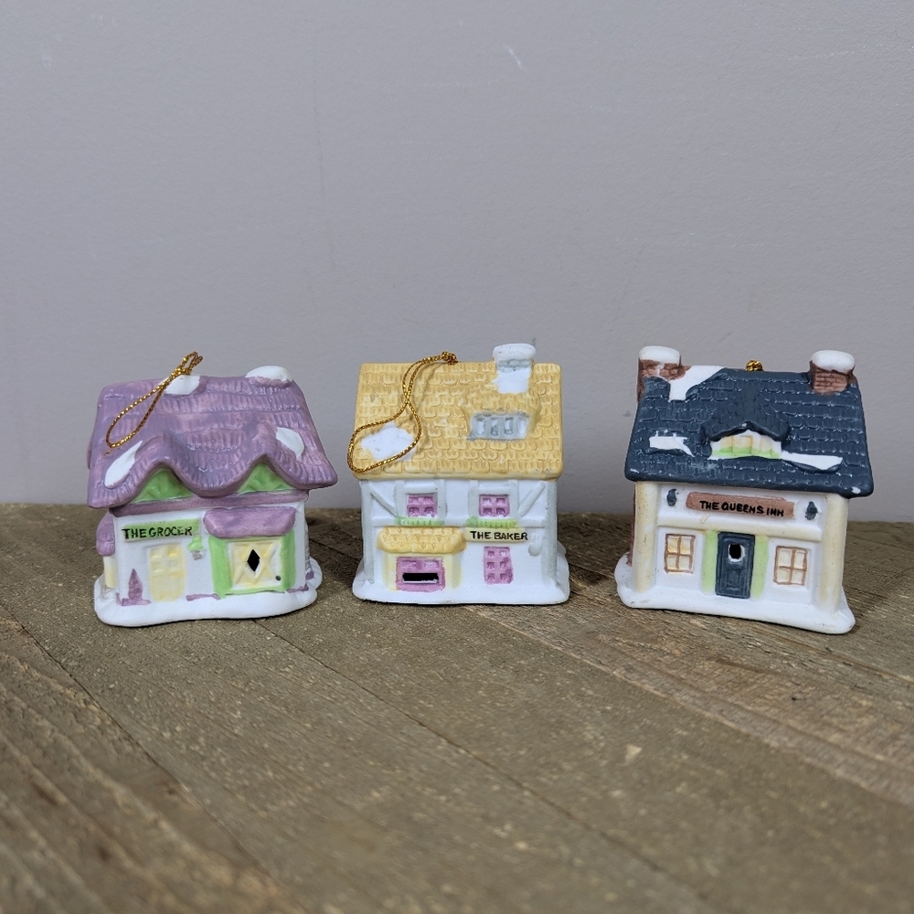 Readers Digest Dickens Village Porcelain Bell Ornaments | Vintage Christmas